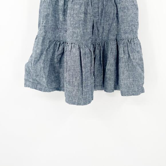 Tea Collection Girls Spring Chambray Floral Embroidered Linen Dress Size 2 Blue - Picture 6 of 8